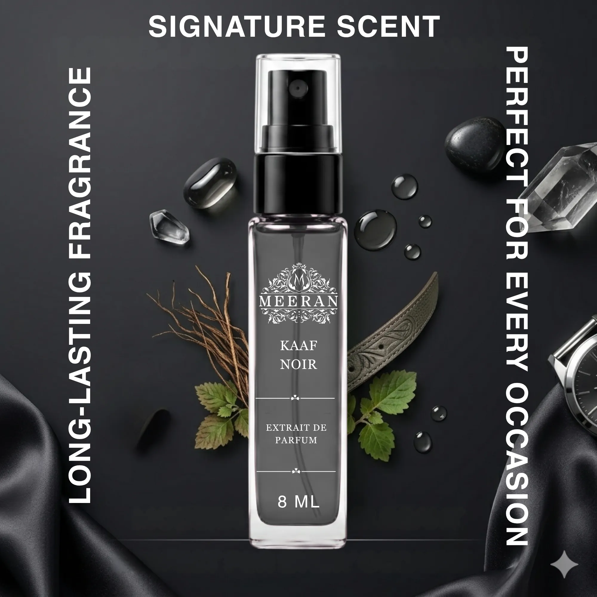  Kaaf NOIR For Men (8ML) Long Lasting Eau De Parfum |Decented From Original Bottle