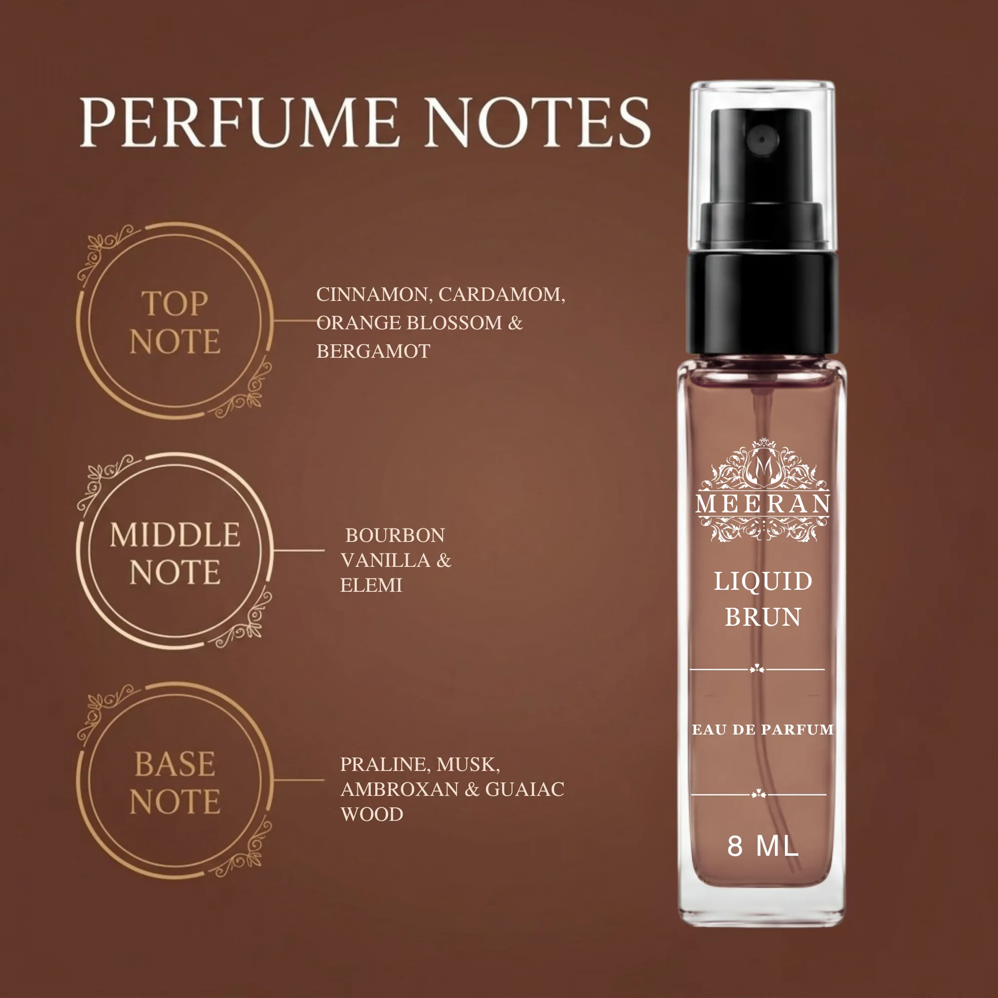  Liquid brun by franch Avenue -8ML EDP UNISEX - 100ML