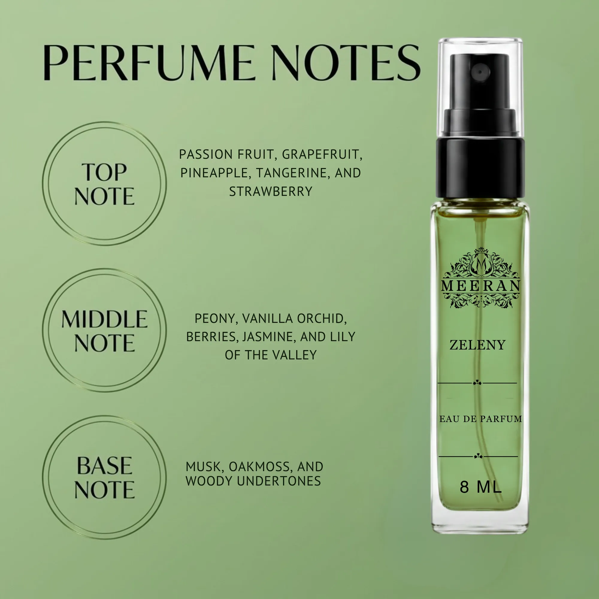  Ahmed al maghribi Zeleny Long Lasting (8ml) Unisex Eau De Parfum | Decented From Original Bottle