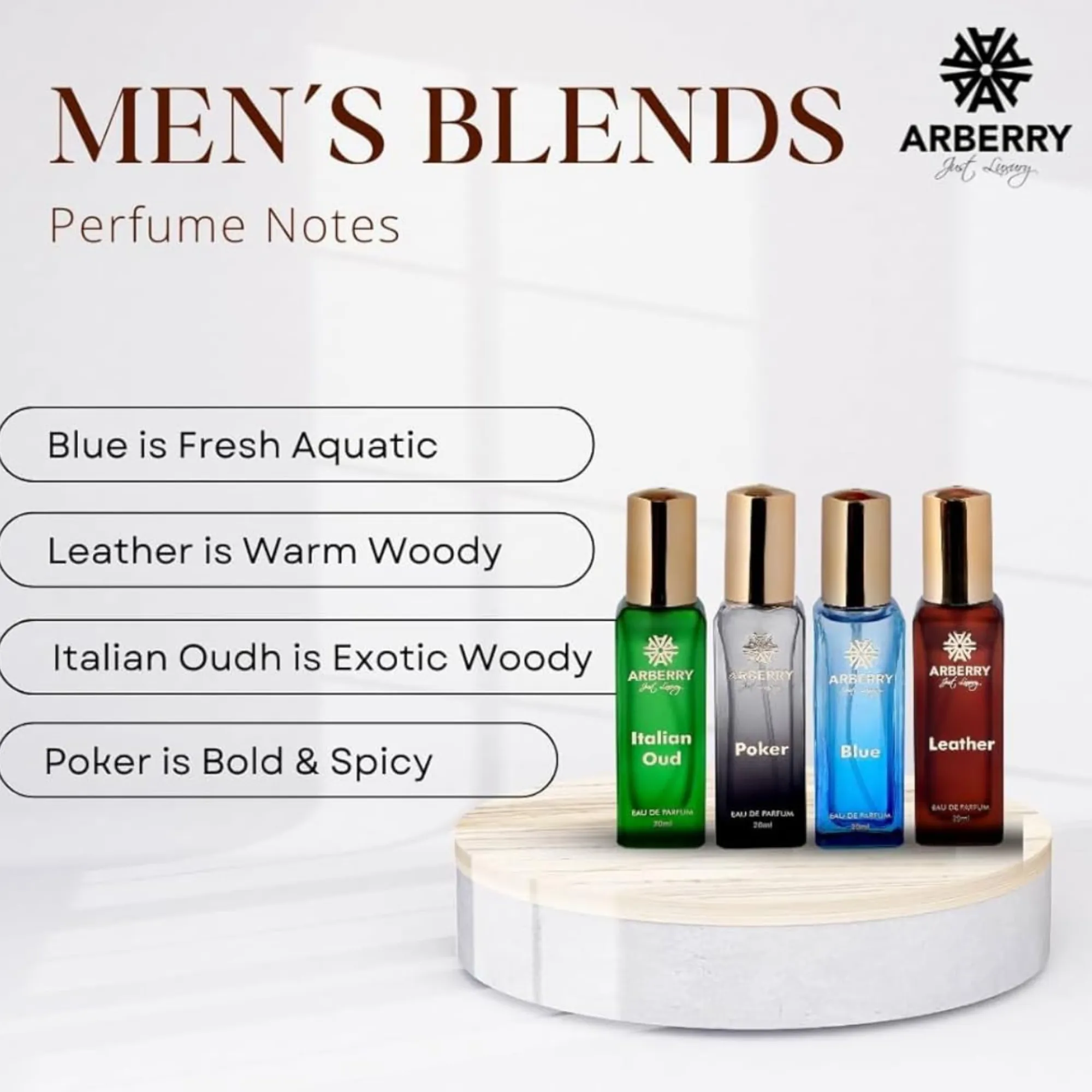  ARBERRY MENS BLENDS 4X20ML COMBO UNISEX EDP 80ML